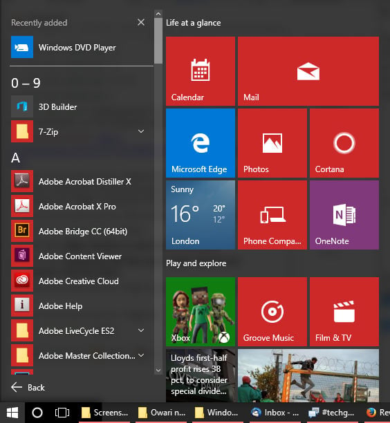 Windows 10 The New Start Menu