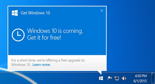 Windows 10 Upgrade Prompt