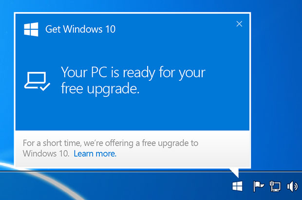Windows 10 Upgrade Prompt