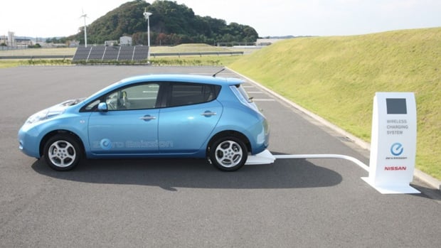 Stationary wireless charging system for the Nissan Leaf
