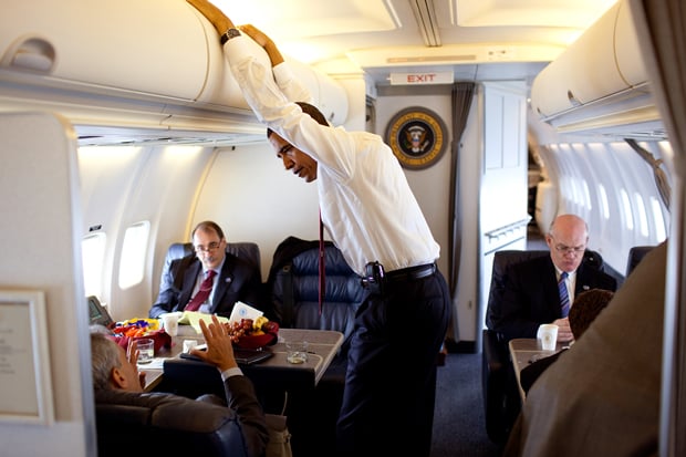 Barack Obama in Air Force Two