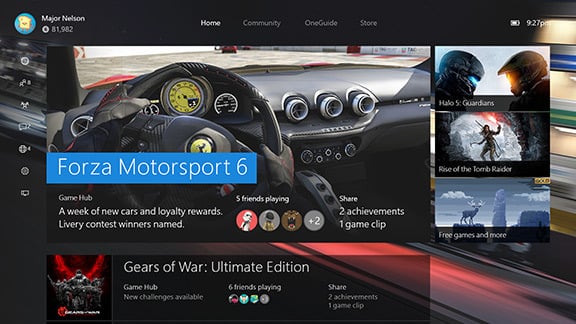 Xbox One Preview Interface