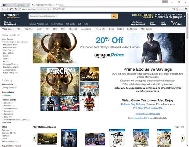 Amazon Prime Games Discount