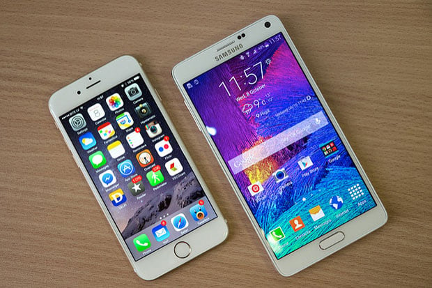 iPhone and Galaxy S6 Edge