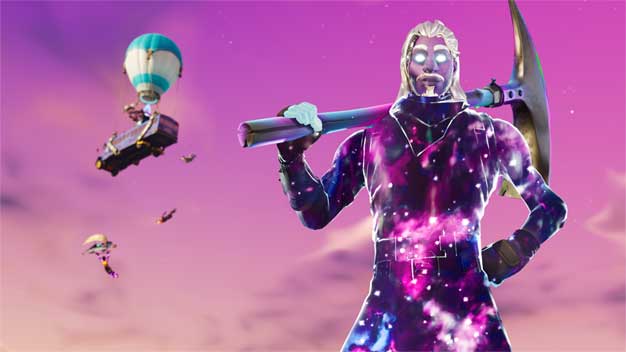 samsung galaxy note 9 or tab s4 owners playing fortnite will get a galaxy themed harvesting tool glider and back bling these items are in addition to the - galaxy note 9 free fortnite skin
