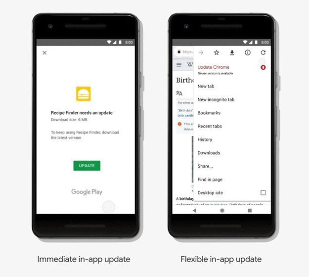 android immediate and flexible updates