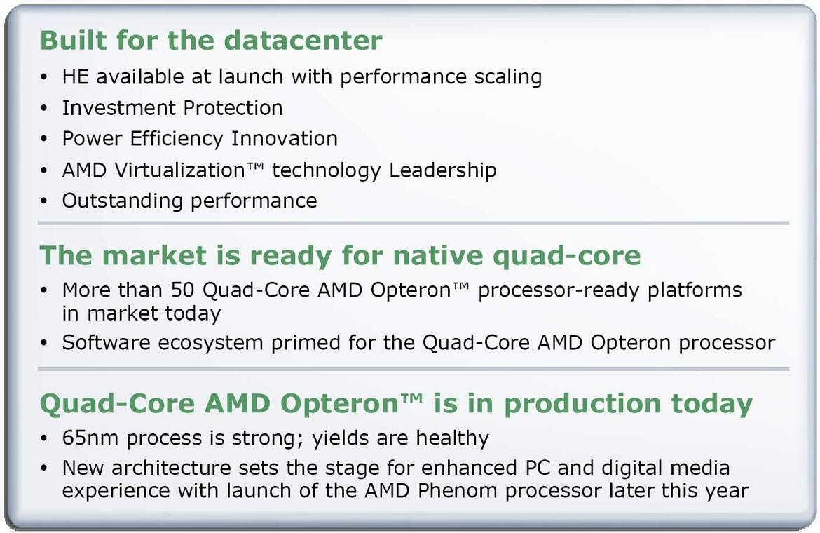AMD Barcelona Architecture Launch: Native Quad-Core