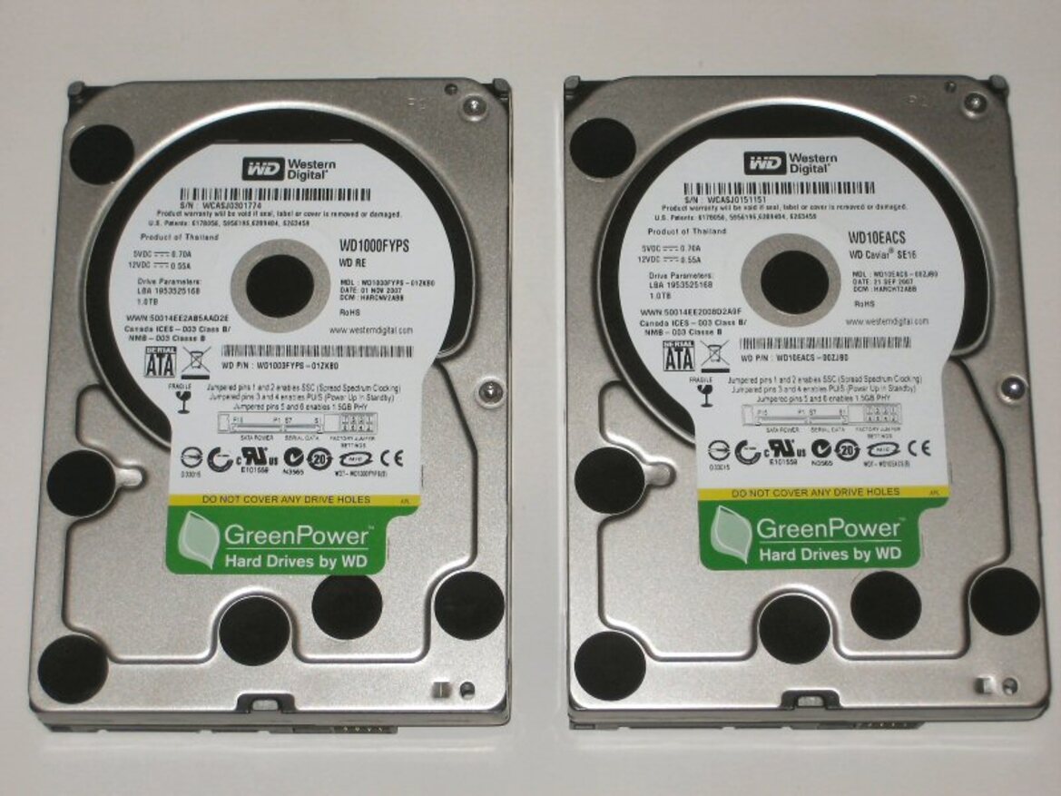 WD Caviar & RE2 GreenPower 1TB HDs