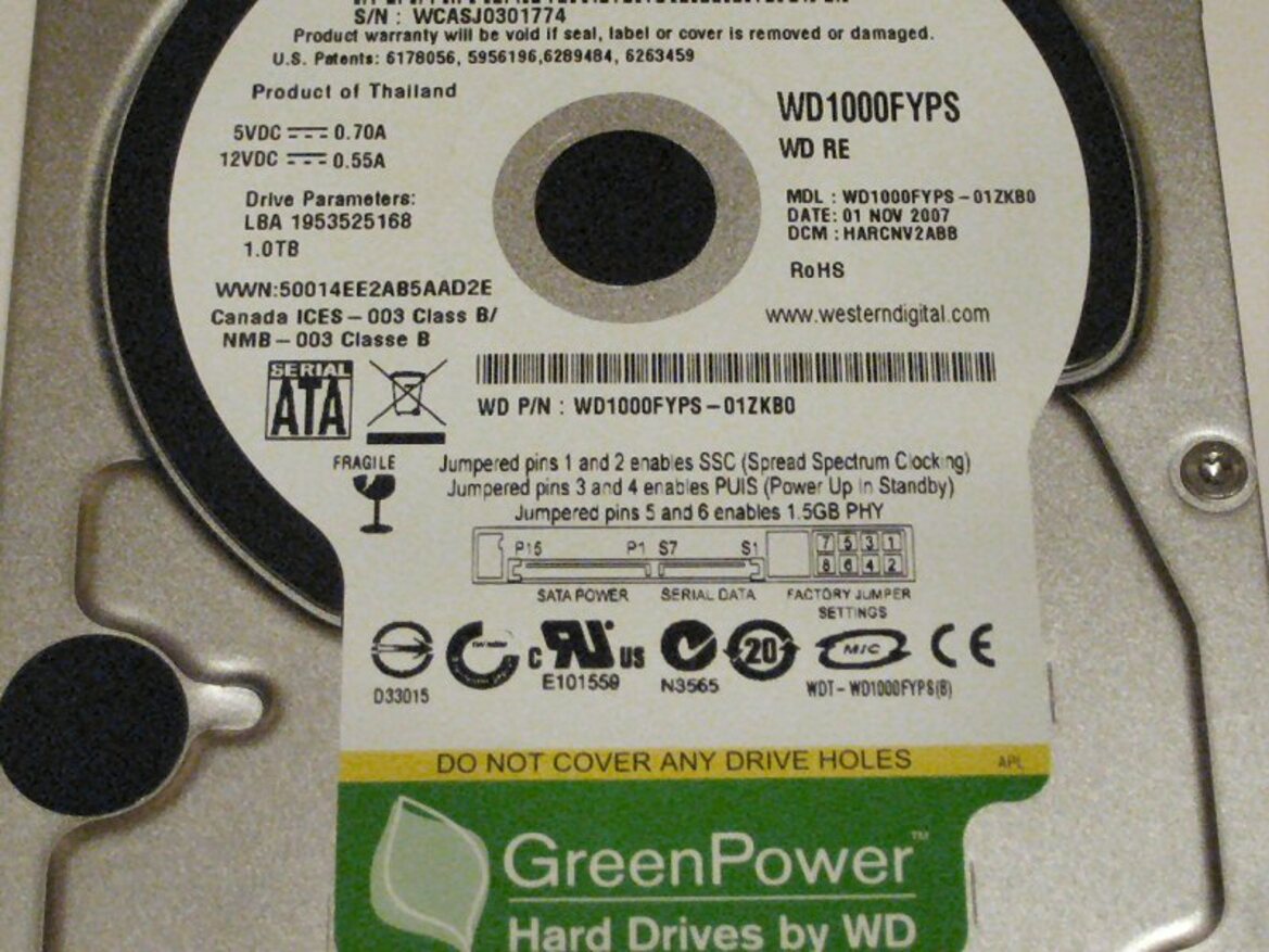 WD Caviar & RE2 GreenPower 1TB HDs