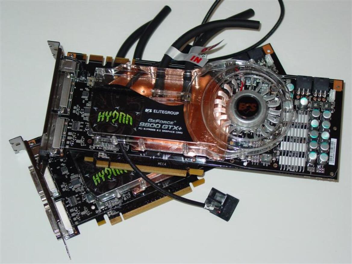 ECS GeForce 9800 GTX+ Hydra, Liquid Cooled SLI