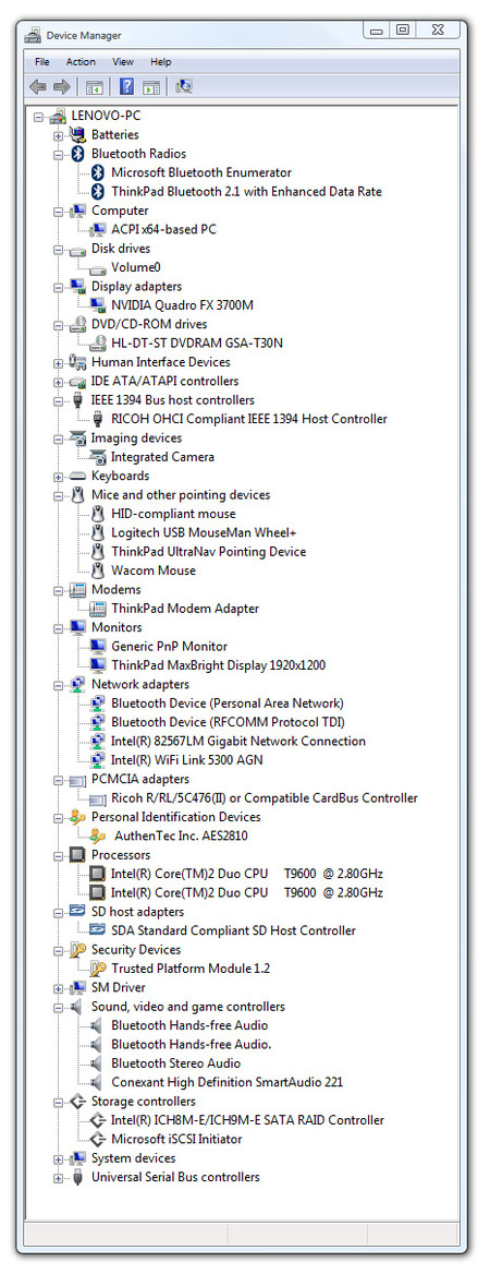 Lenovo Thinkpad W700 Mobile Workstation