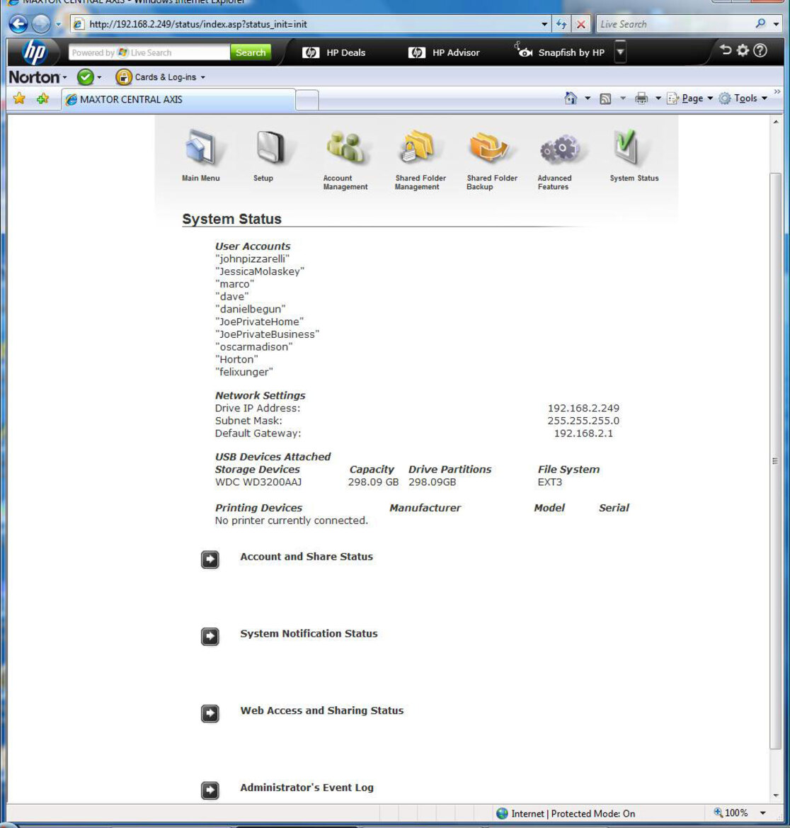 Maxtor Central Axis Business Edition NAS Server