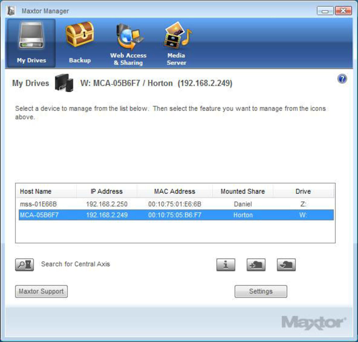 Maxtor Central Axis Business Edition NAS Server