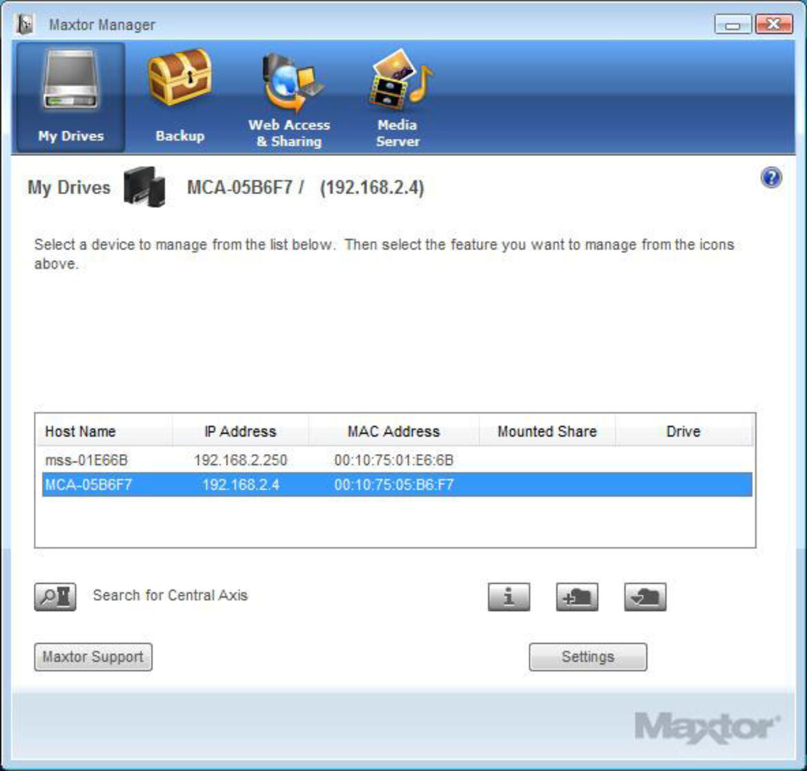 Maxtor Central Axis Business Edition NAS Server