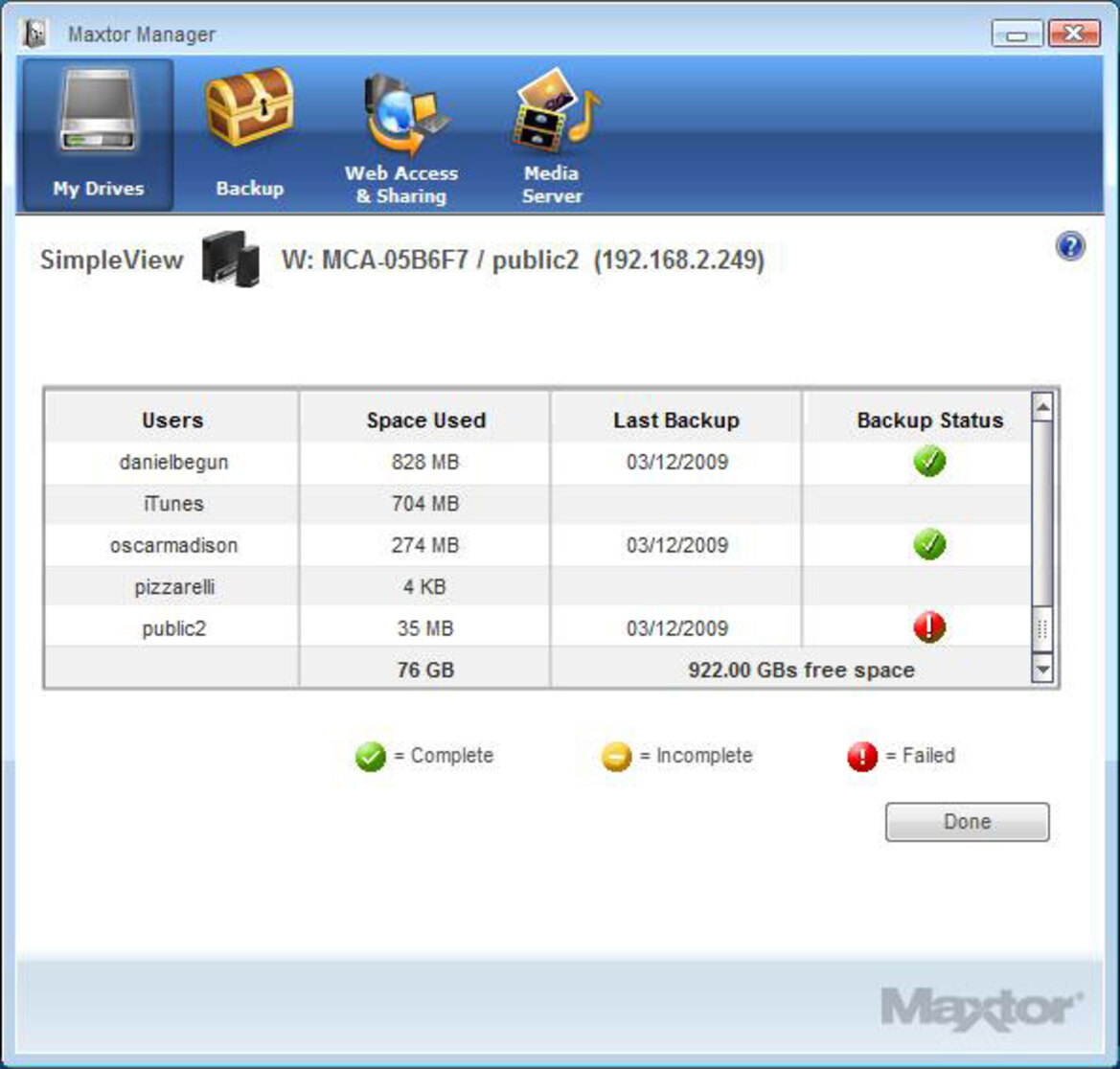 Maxtor Central Axis Business Edition NAS Server