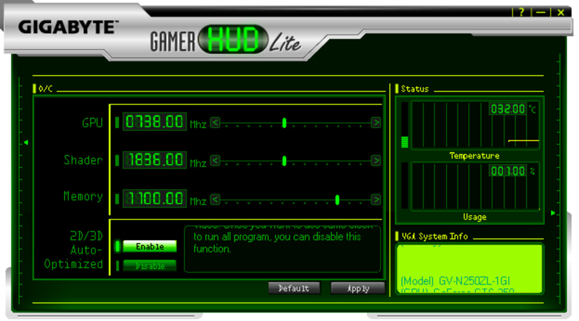 Gigabyte GV-N250OC-1GI GeForce GTS 250