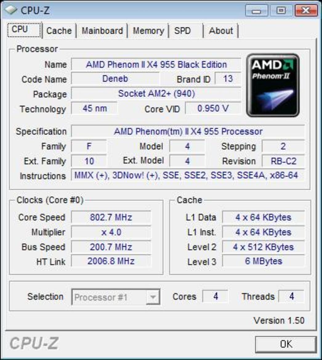 AMD Phenom II X4 955 Black Edition Processor