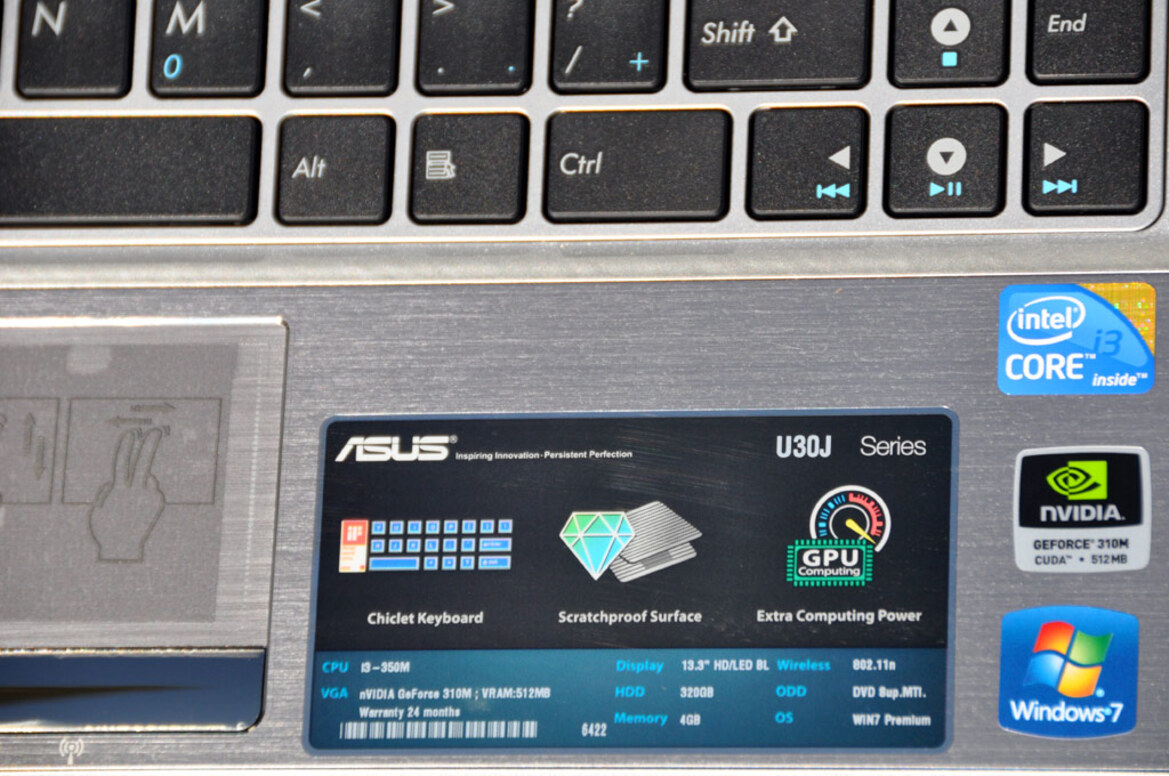 Asus 13.3" U30Jc Laptop, Optimus-Enabled Mobility