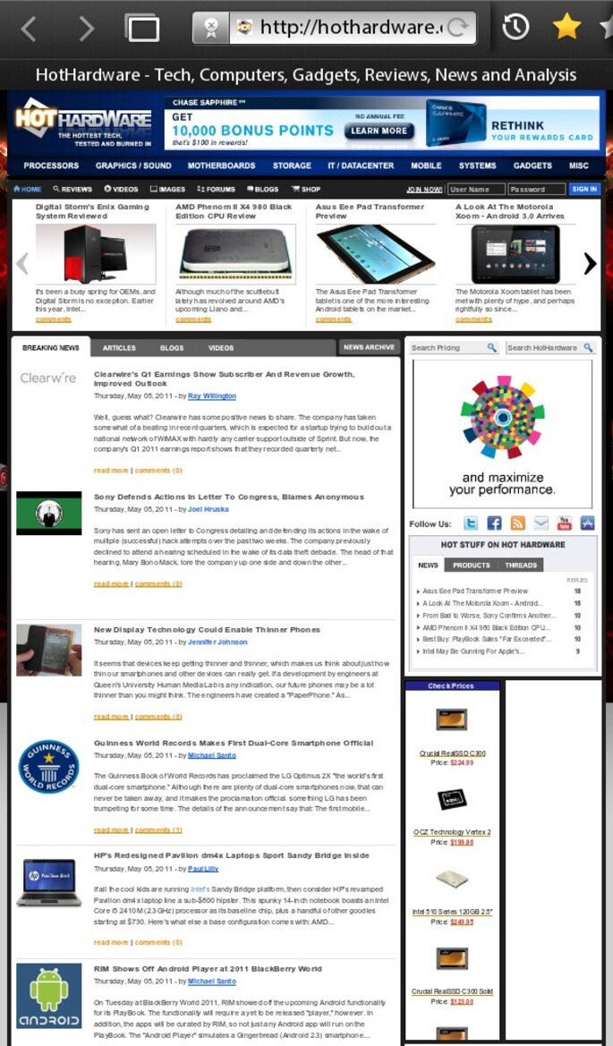 RIM BlackBerry Playbook Review