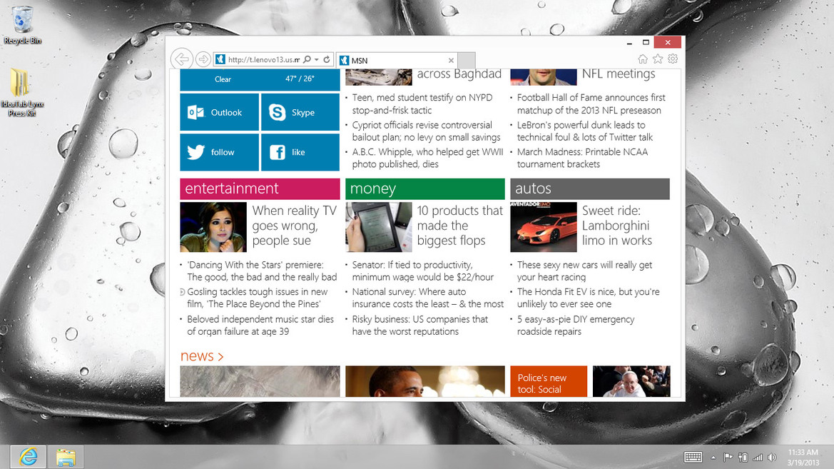 Lenovo IdeaTab Lynx Windows 8 Tablet Review