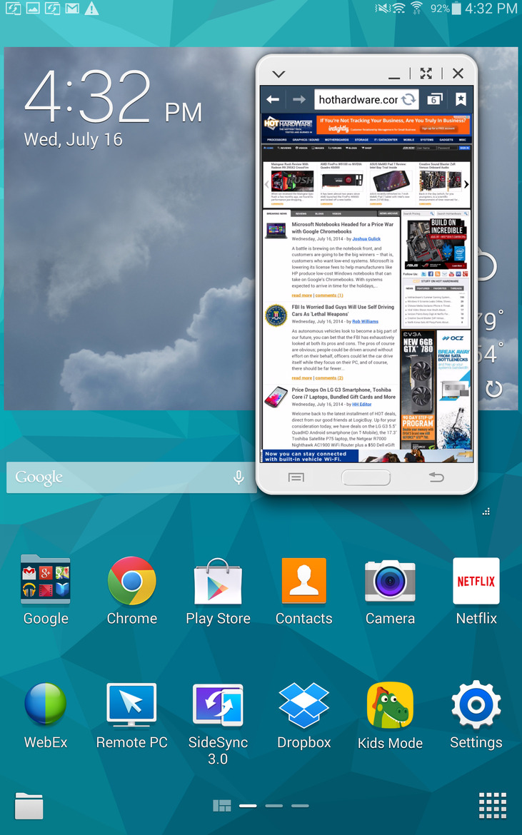 Samsung Galaxy Tab S Review, Top Shelf Android