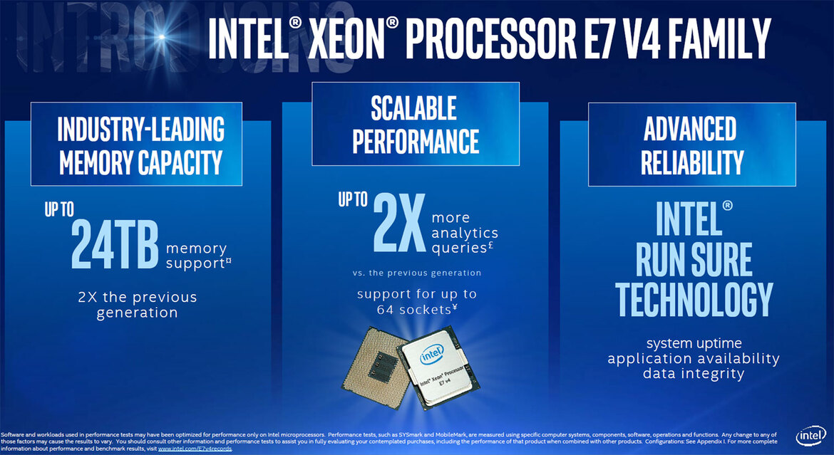 Intel Announces Xeon E7 v4 Processors For Mission-Critical Computing And The Cloud