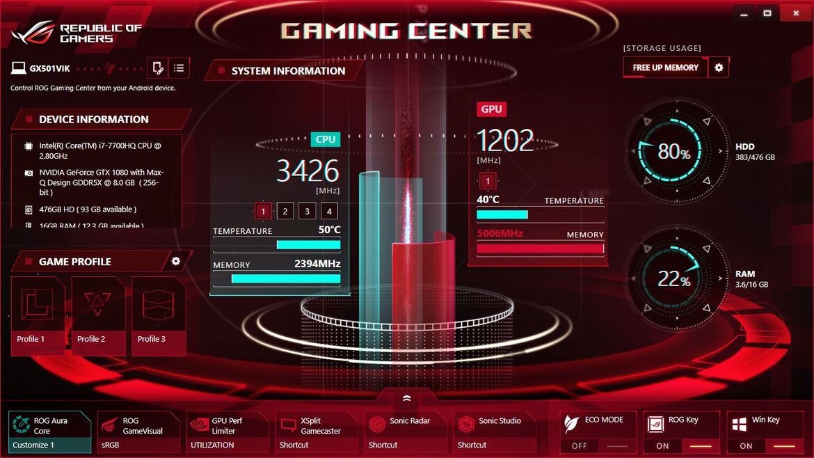 ASUS ROG Zephyrus GX501 Review: A Thin, Powerful Max-Q Gaming Laptop