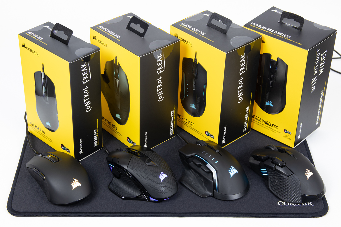 Corsair RGB Gaming Mouse Round-Up: M55, Glaive Pro, Nightsword, Ironclaw Tested
