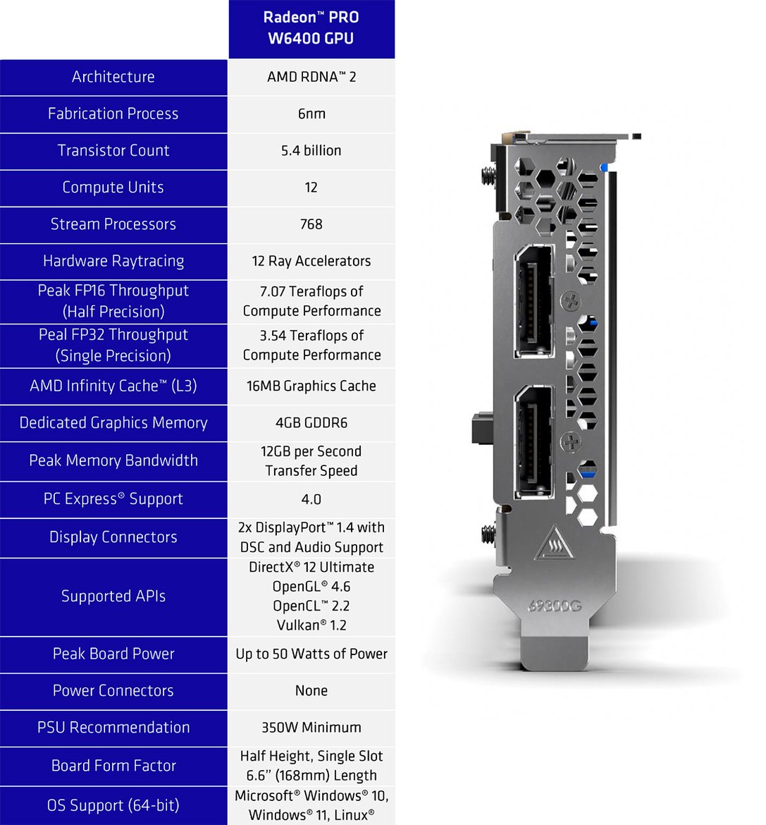 AMD Radeon Pro W6400 Review: Low Power RDNA 2 For Budget Workstations