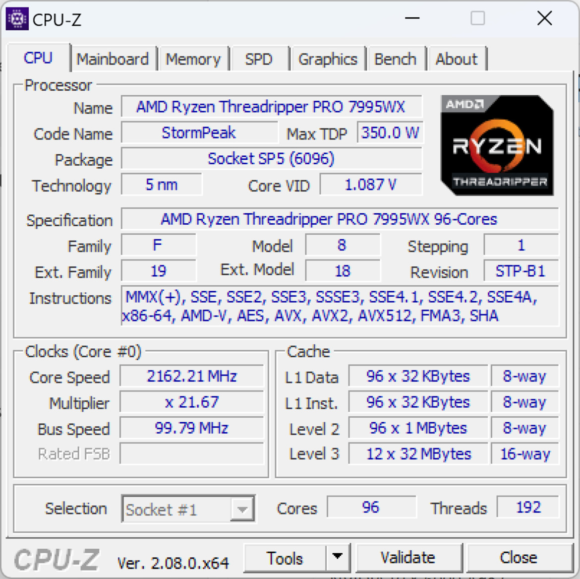 AMD Threadripper Pro 7000 Debut: 96-Core Zen 4 CPU Benchmarked
