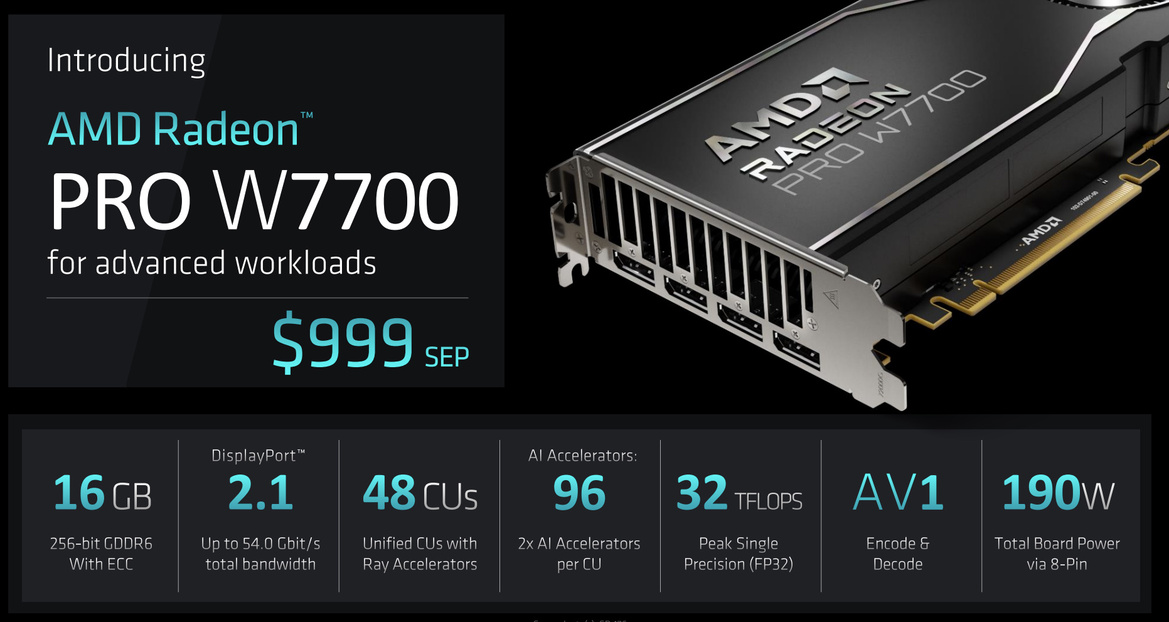 AMD Radeon Pro W7700 Review: Hitting The Sub-$1000, Pro-Vis Sweet Spot