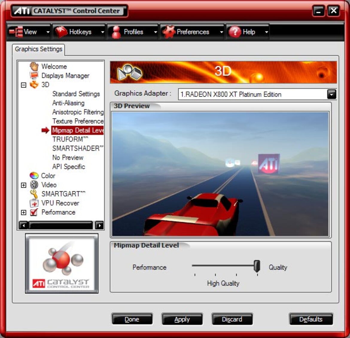 ATI's Catalyst Control Center