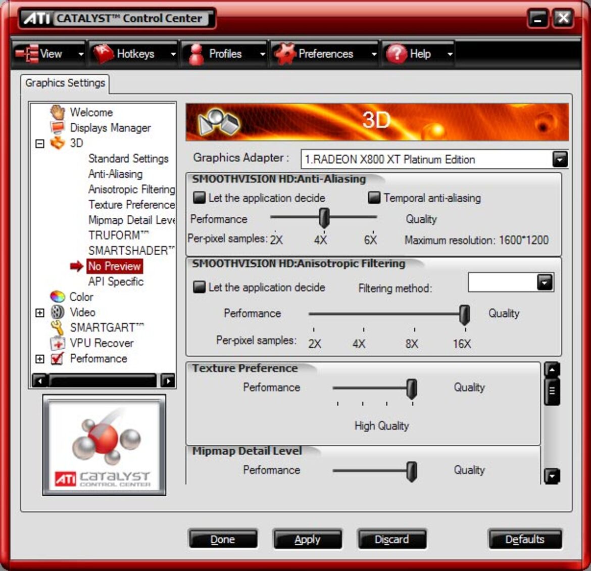 ATI's Catalyst Control Center