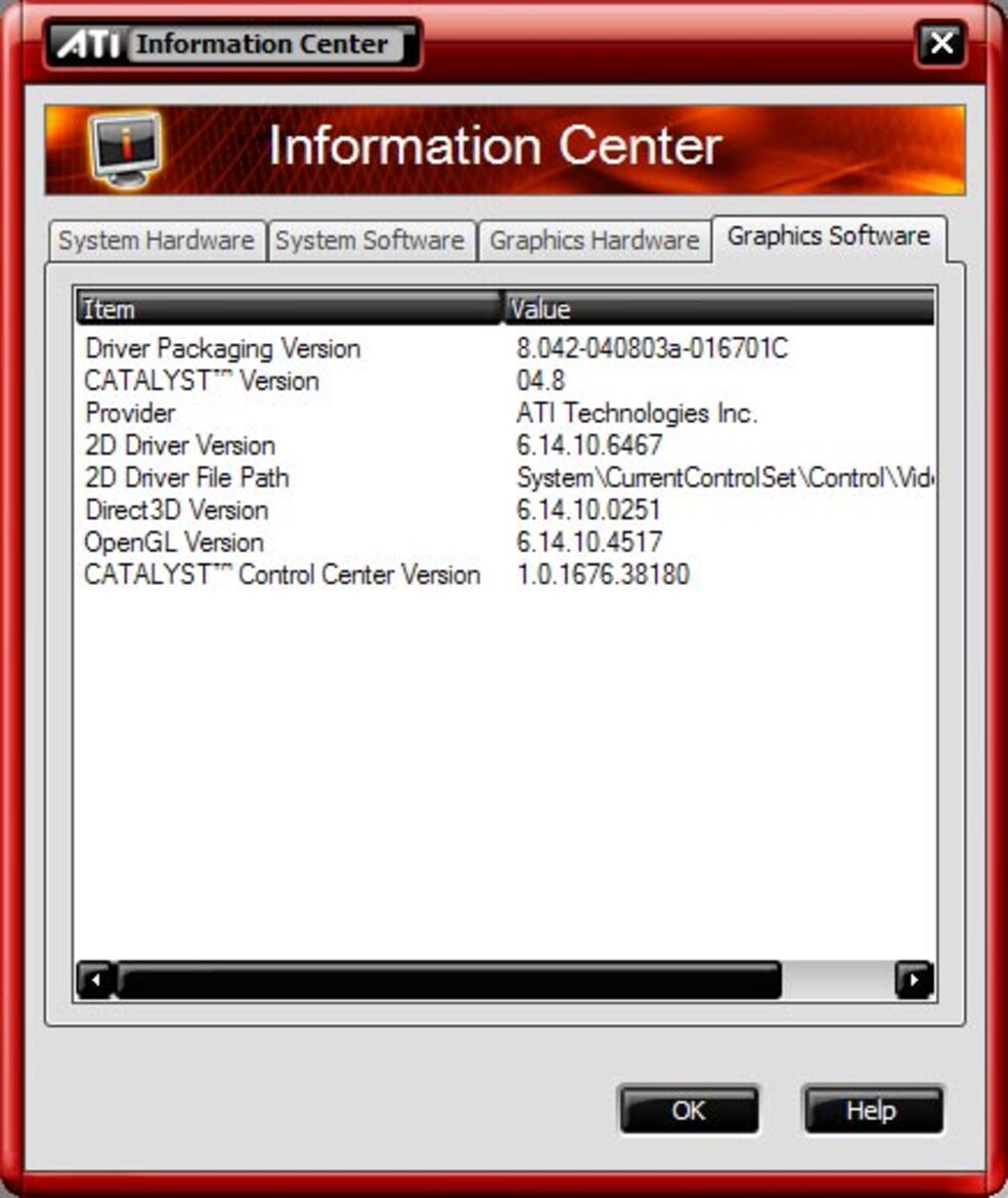 ATI's Catalyst Control Center