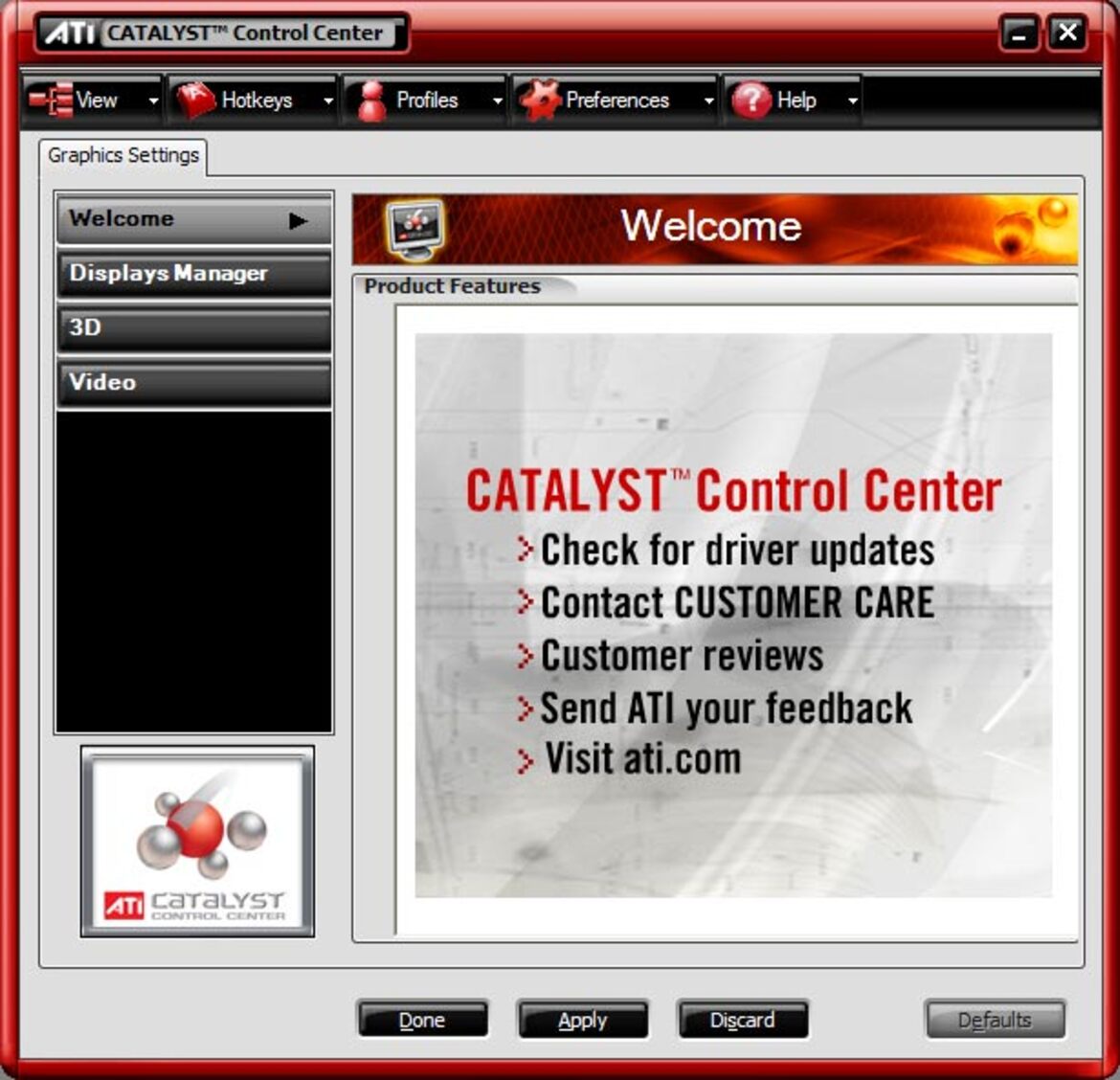 ATI's Catalyst Control Center
