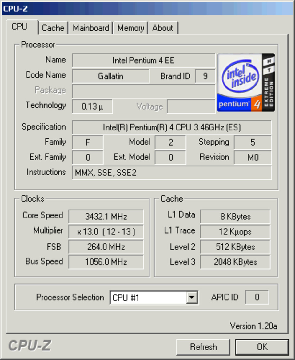 Pentium 4 Extreme Edition 3.46GHz 1066MHz FSB