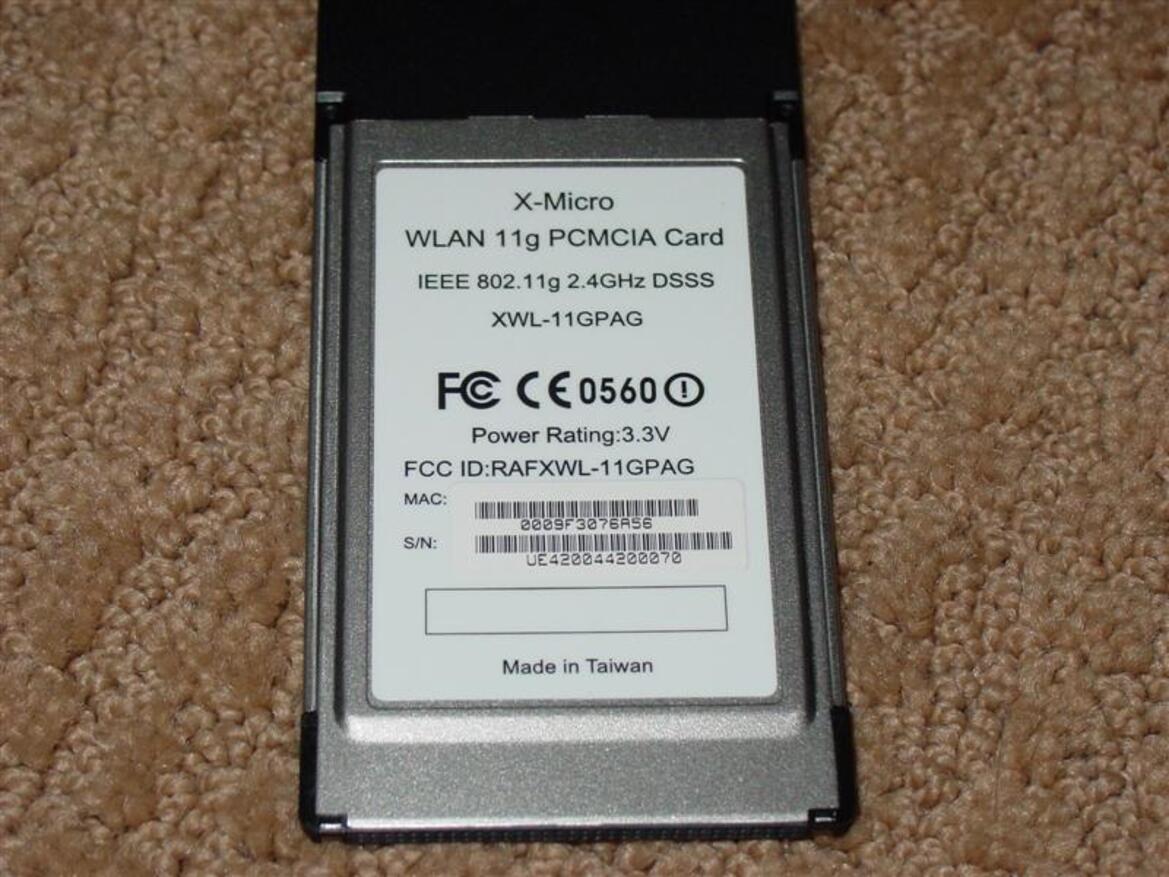 X-Micro WLAN 11g Turbo Mode Broadband Router and PCMCIA card