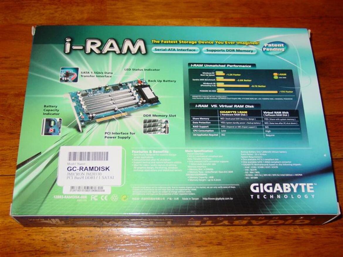 Gigabyte I-RAM Storage Device