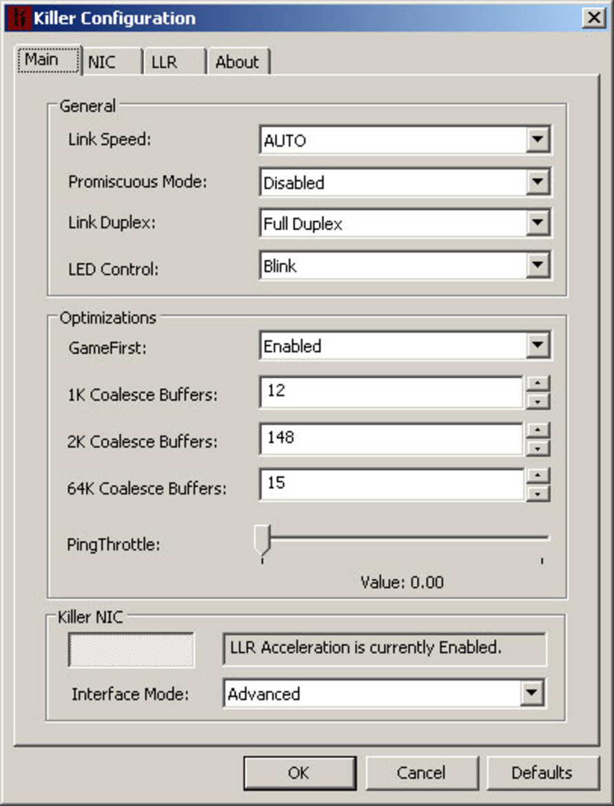 Bigfoot Networks Killer Network Interface Card
