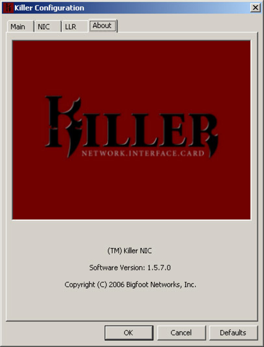 Bigfoot Networks Killer Network Interface Card