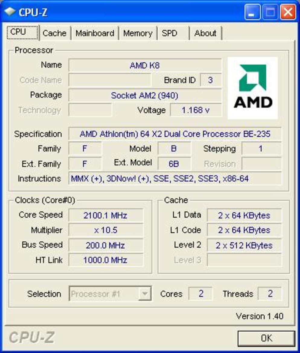 AMD Athlon X2 BE-2350 and BE-2300 "Brisbane" Processors