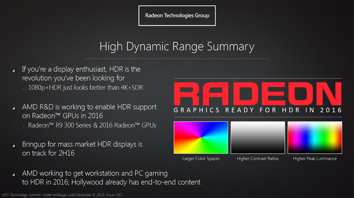 Radeon Graphics Cards Will Support HDR Displays And FreeSync Over HDMI In 2016