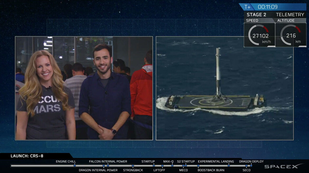 SpaceX Falcon 9 Rocket Sticks World's First Floating Drone Ship Landing