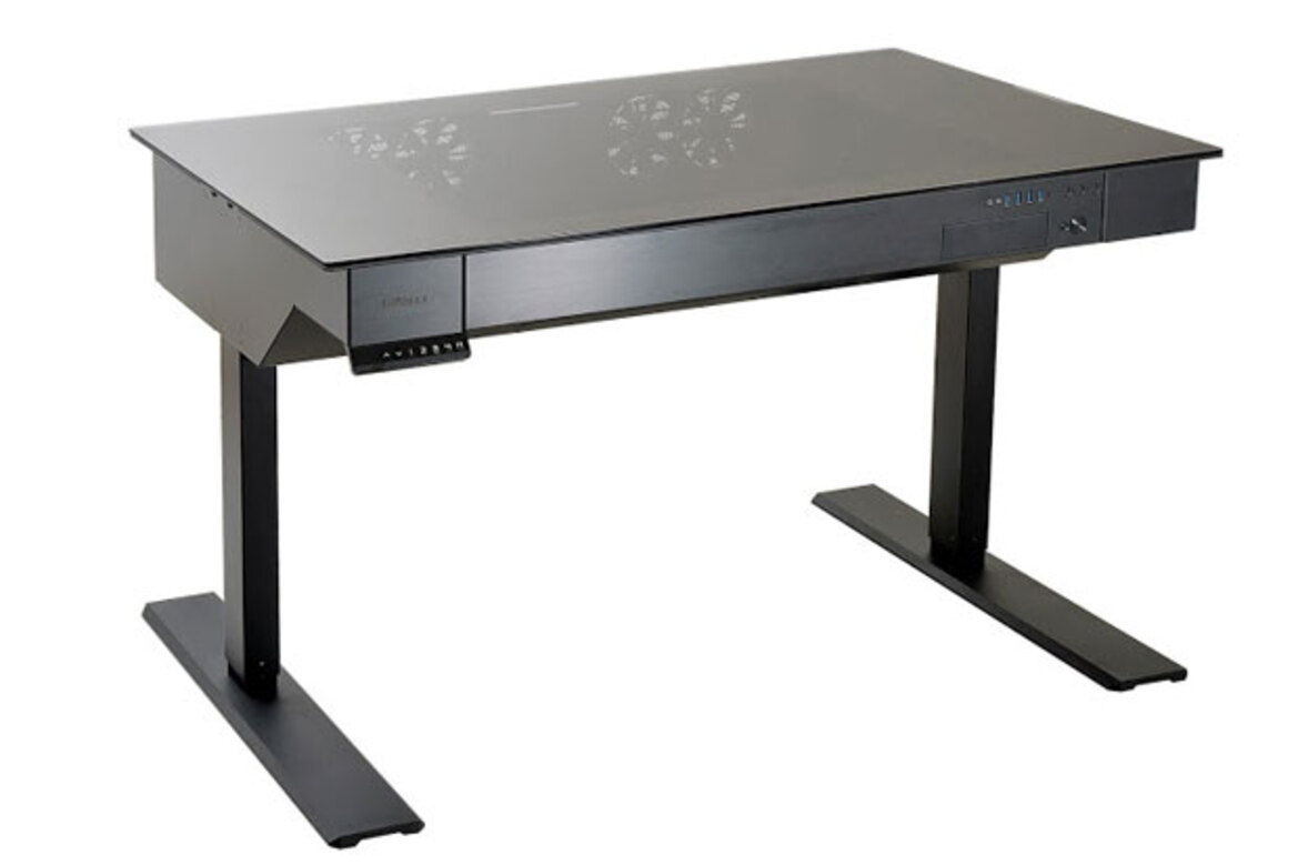 Lian-Li's Adjustable Motorized Standing Desk Is Also A Case For Your Killer Gaming PC