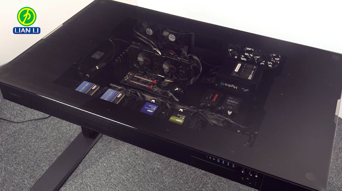 Lian-Li's Adjustable Motorized Standing Desk Is Also A Case For Your Killer Gaming PC