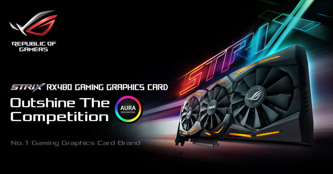 ASUS Announces Custom ROG Strix RX 480 With Tri-Fan Design, Aura RGB Lighting