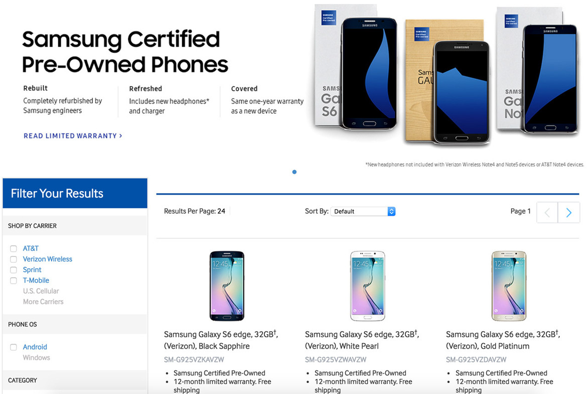 Samsung Opens Certified Refurbished Galaxy Phone Sales In U.S. 