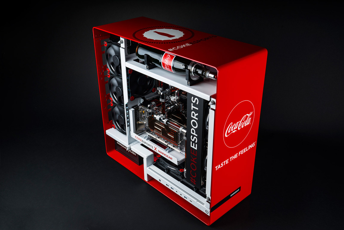 Maingear Rush 1ofONE Gaming PC Adds A Swig Of Liquid Coca-Cola Refreshment