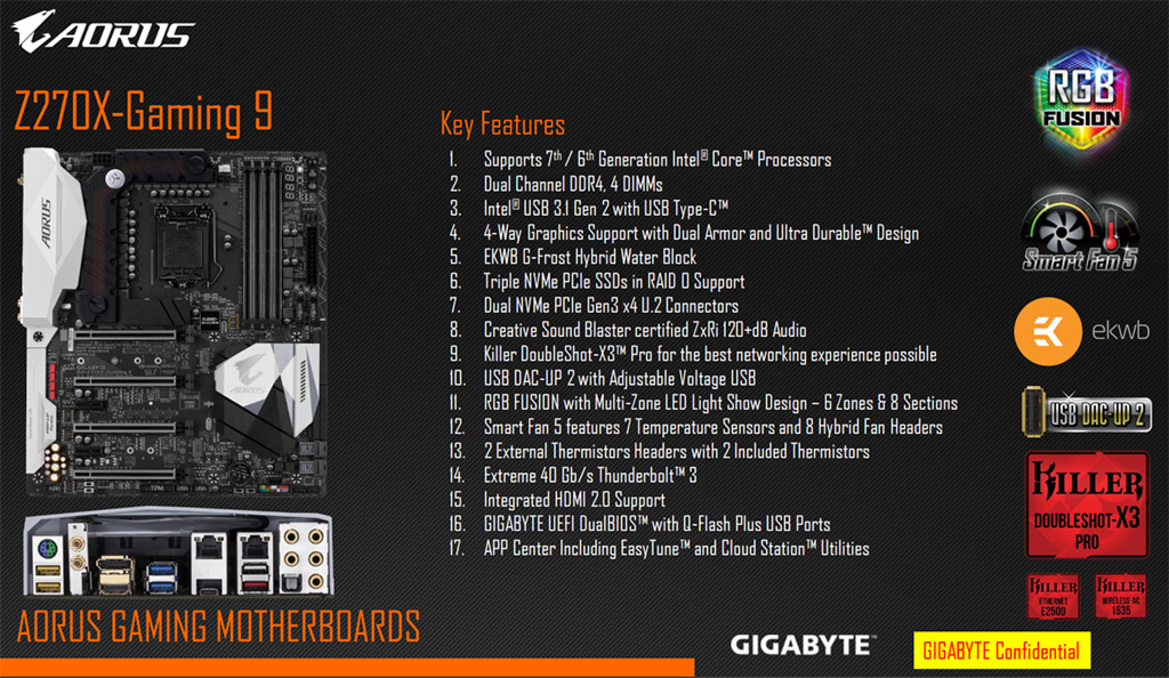 Gigabyte Unleashes Arsenal Of Z270 Chipset Aorus Gaming Series Motherboards For Intel Kaby Lake Processors