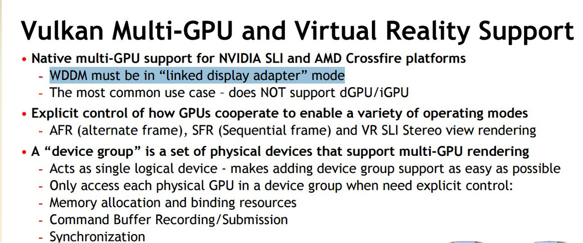 Vulkan Multi-GPU Support Held Hostage By Microsoft As Windows 10-Only Affair